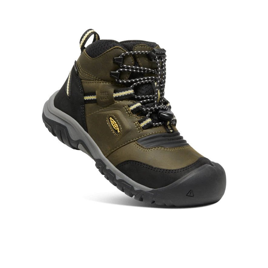 Keen Big Kids' Ridge Flex Waterproof Boot | Dark Olive/Dusky Citron 3 Keen Big Kids' Ridge Flex Waterproof Boot | Dark Olive/Dusky Citron - Image 3