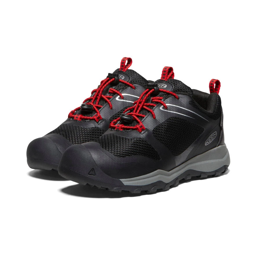 Keen Big Kids' Wanduro Waterproof Shoe | Black/Ribbon Red 2 Keen Big Kids' Wanduro Waterproof Shoe | Black/Ribbon Red - Image 2