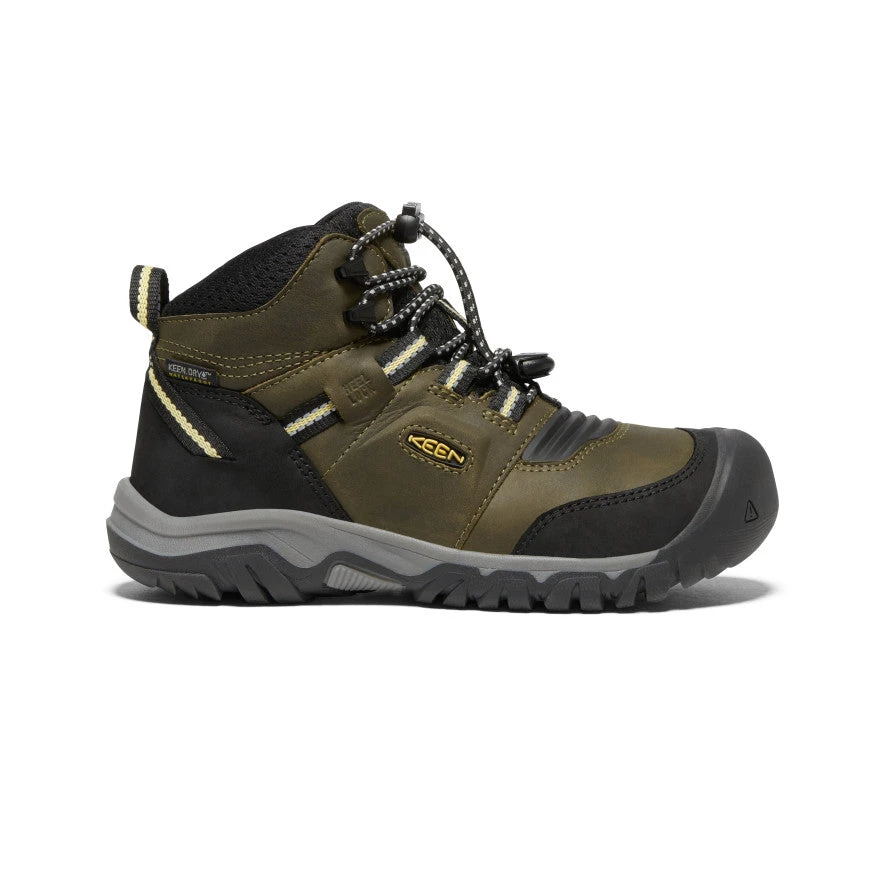 Keen Big Kids' Ridge Flex Waterproof Boot | Dark Olive/Dusky Citron 1 Keen Big Kids' Ridge Flex Waterproof Boot | Dark Olive/Dusky Citron