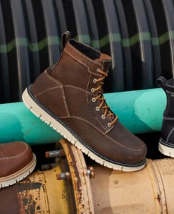 Keen Men's San Jose 6" Boot (Soft Toe) | Coffee Bean/Star White -Keen SDD 496 PDP SanJose 1027119 Right Image