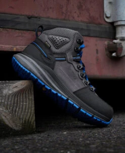 Keen Men's Red Hook Waterproof Boot (Carbon-Fiber Toe) | Steel Grey/Bright Cobalt -Keen SDD 604 RedHook 1024577 Left Image