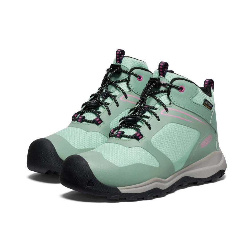 Keen Big Kids' Wanduro Waterproof Boot | Granite Green/Ibis Rose 2 Keen Big Kids' Wanduro Waterproof Boot | Granite Green/Ibis Rose - Image 2